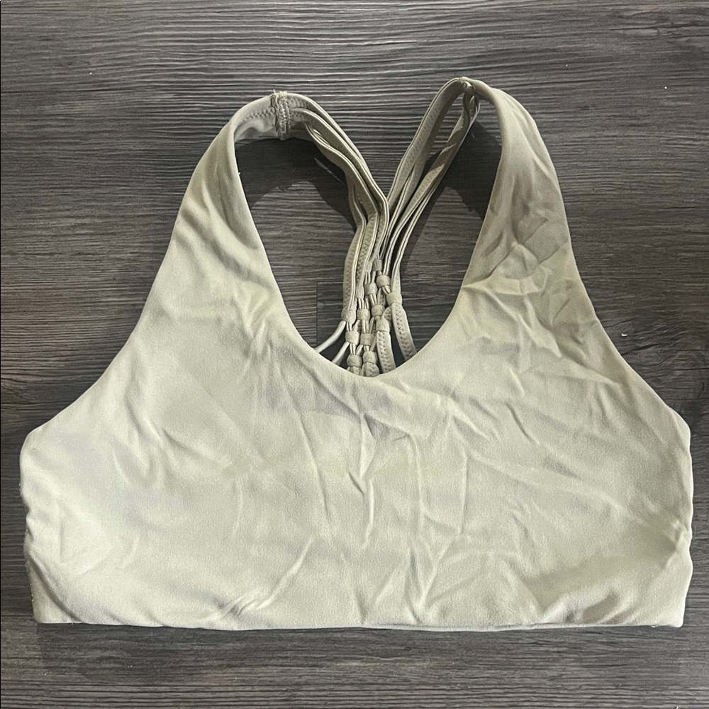 Pale green Braided Back Sports Bra